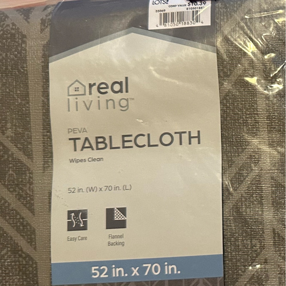 Peva Gray Easy Wipe Tablecloth Set of 2 - Picture 3 of 3
